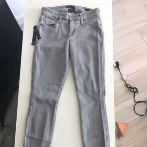 Genetic denim gray cropped cigarette jeans